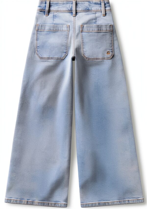 Jeans Benetton Denim Stretch Gamba Ampia Ragazze-0