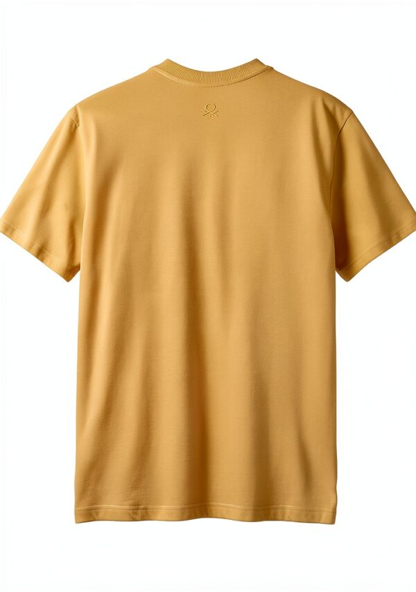 T-shirt Uomo Benetton Cotone Biologico Blu Giallo-2
