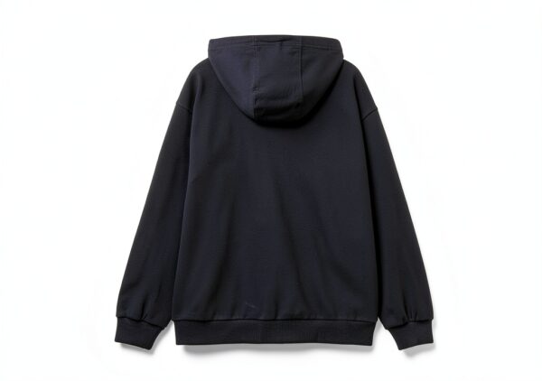 Felpa Uomo Benetton Zip Cappuccio Cotone Organico Nero-4