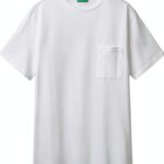 Tshirt Uomo Benetton Cotone Biologico Blu Giallo-0