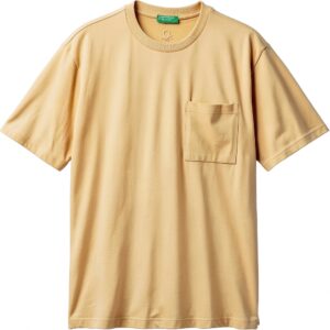 T-shirt Uomo Benetton Cotone Biologico Blu Giallo-0