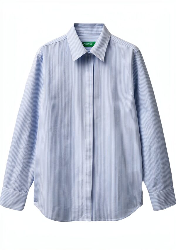 Camicia Donna United Colors Benetton Cotone Righe Bianco