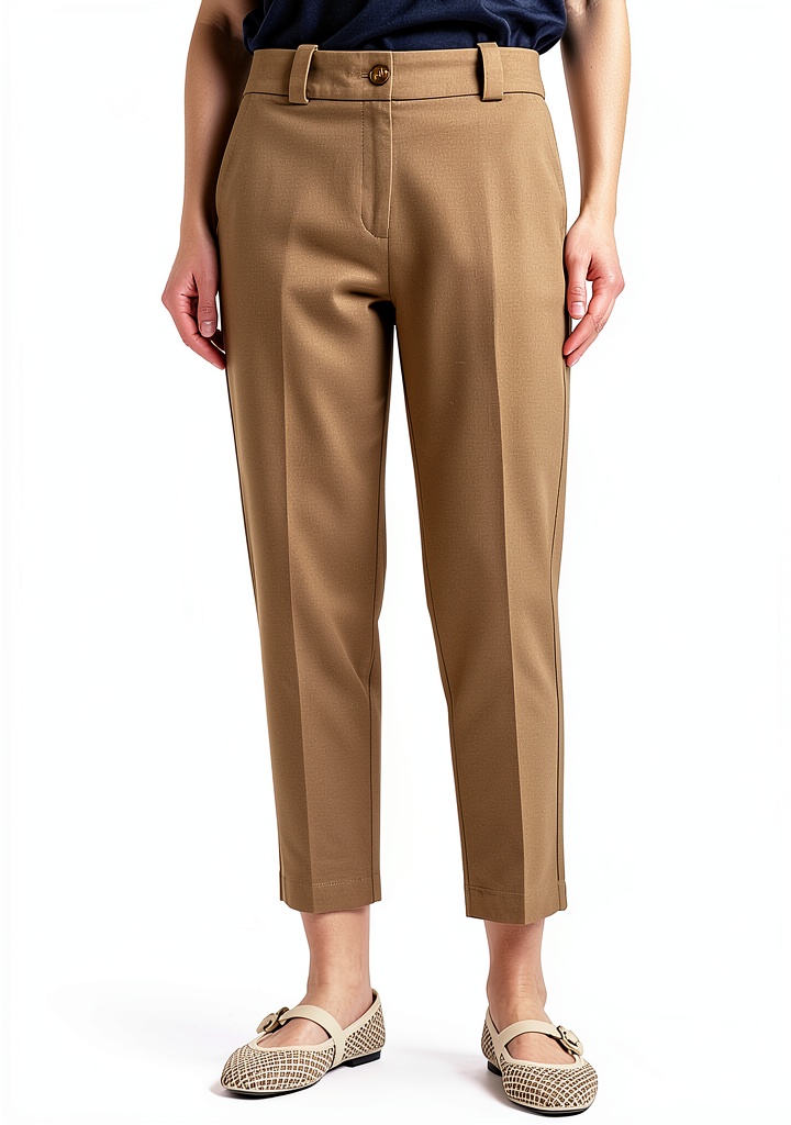 United Colors of Benetton pantaloni donna in twill di cotone, colore blu, vista frontale