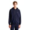 Felpa Uomo Benetton Zip Cappuccio Cotone Organico Nero-1