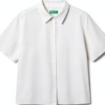 Camicia Benetton Viscosa Donna Colletto Classico Bianco-0