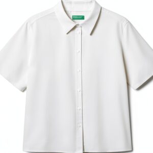 Camicia Benetton Viscosa Donna Colletto Classico Bianco-0