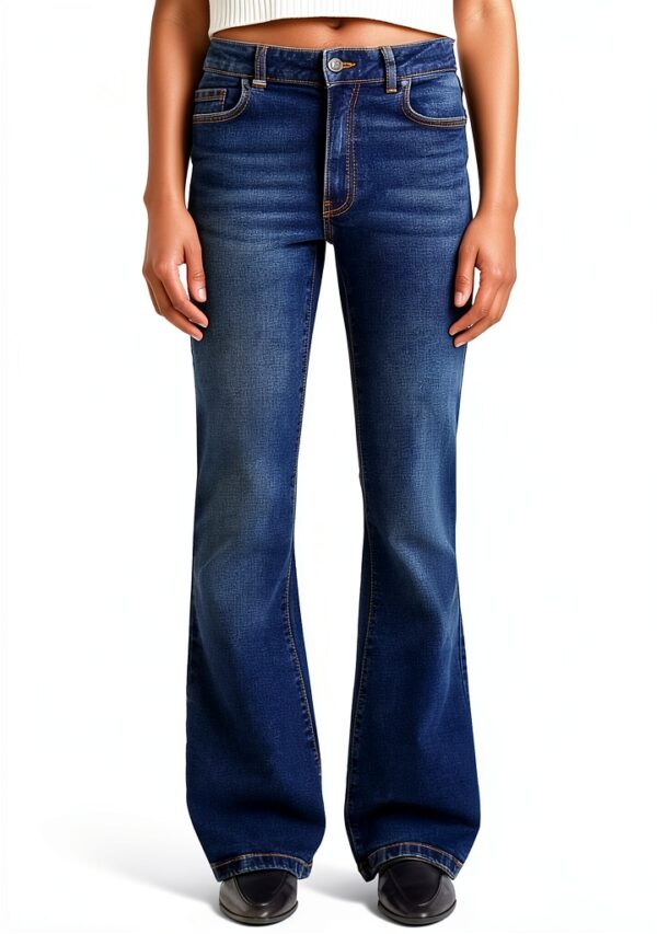 Benetton Pantaloni Donna Denim Stretch Flare 5 Tasche-0