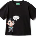 T-shirt Benetton bambini cotone stampa multicolore-0