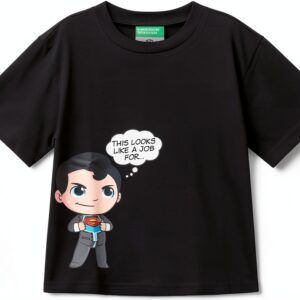 T-shirt Benetton bambini cotone stampa multicolore-0