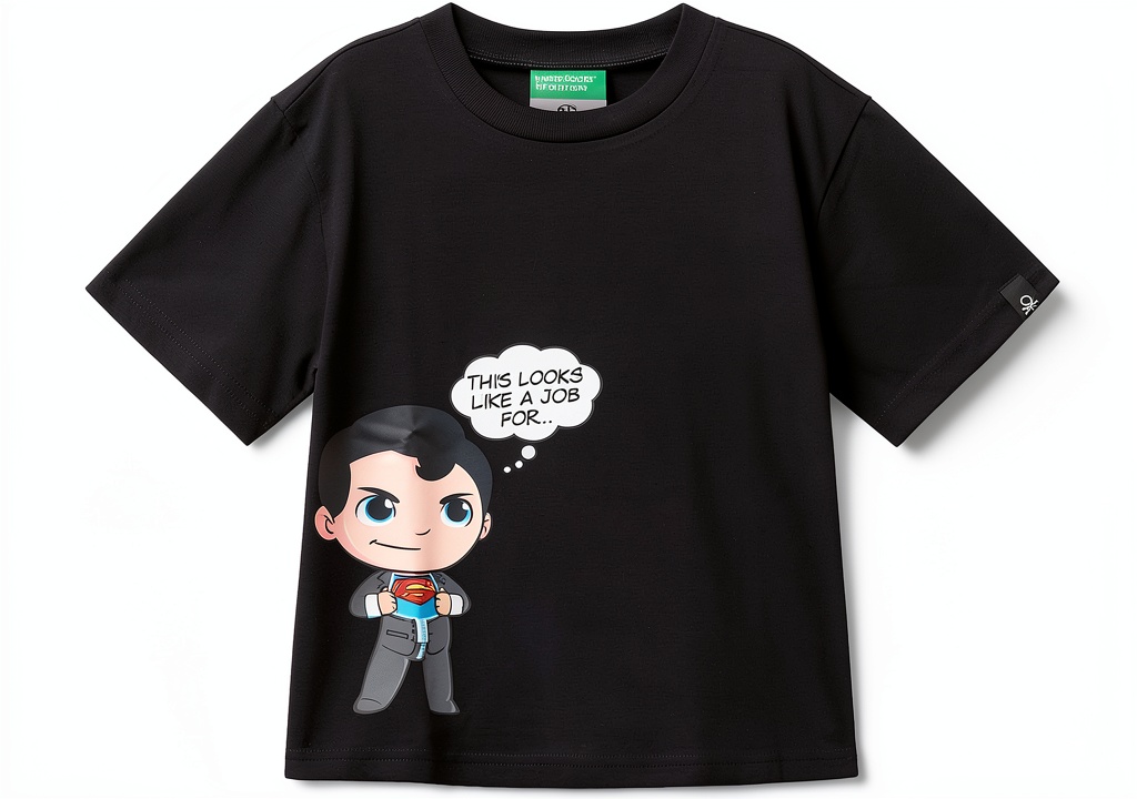 T-shirt Benetton bambini con stampa multicolore in cotone