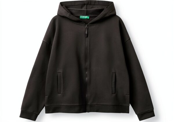 Felpa con cappuccio Benetton donna cotone comfort fit-4