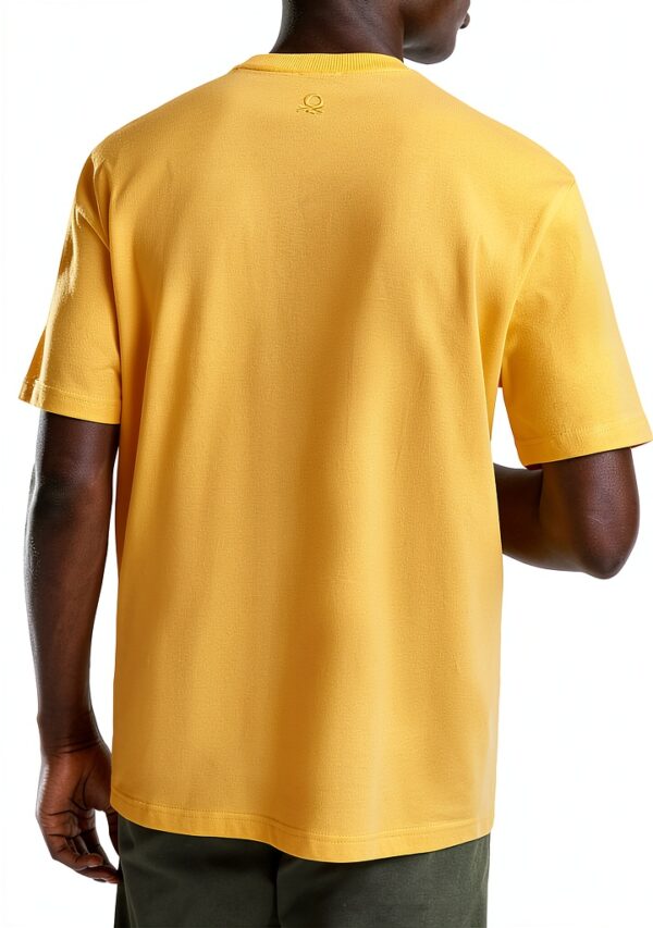 T-shirt Uomo Benetton Cotone Biologico Blu Giallo-1