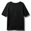 T-shirt Donna Eco-Viscosa Regular Fit Scollo V Nero Bianco-3