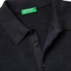 Polo Uomo Benetton Cotone Maglia Regular Fit Bianco Blu-3