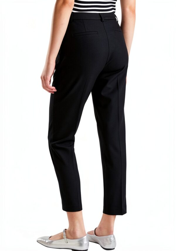 Pantaloni donna Benetton gabardina bielastica nero dritto-1