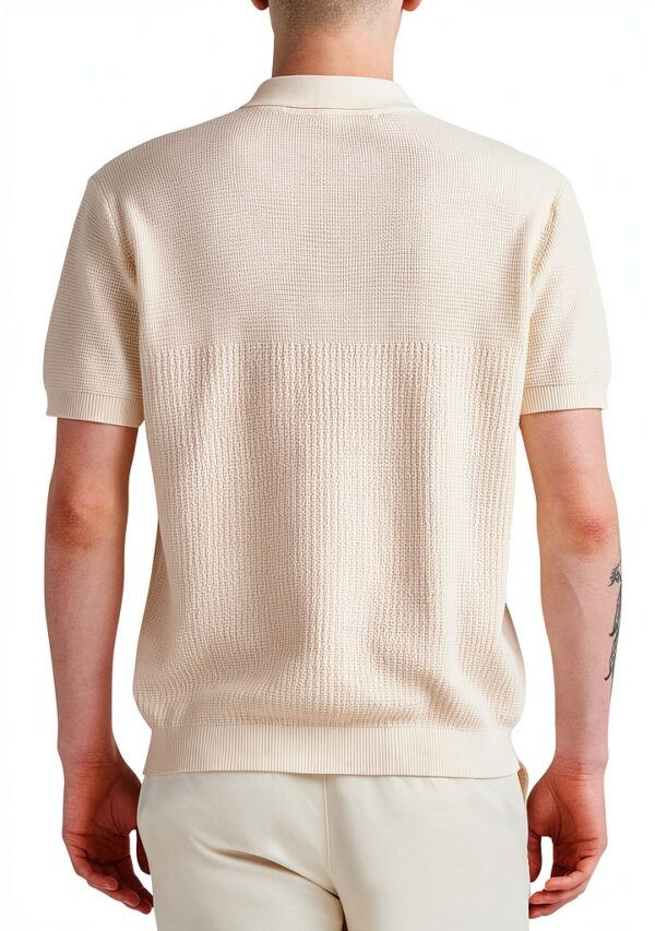 Polo Uomo Benetton Cotone Maglia Regular Fit Bianco Blu-1