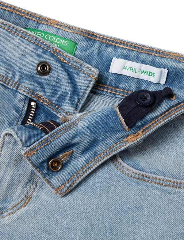Jeans Benetton Denim Stretch Gamba Ampia Ragazze-2