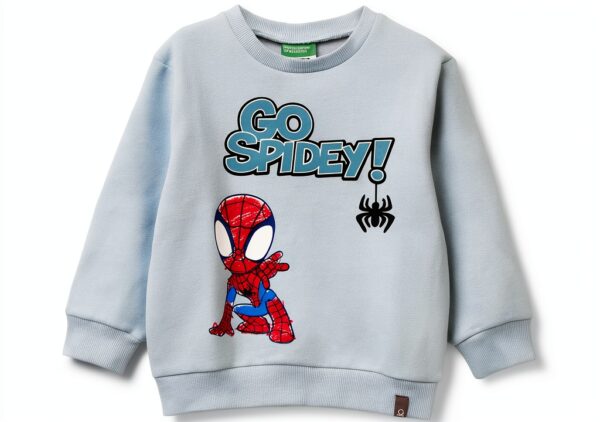 Felpa con cappuccio bambini Benetton cotone blu girocollo