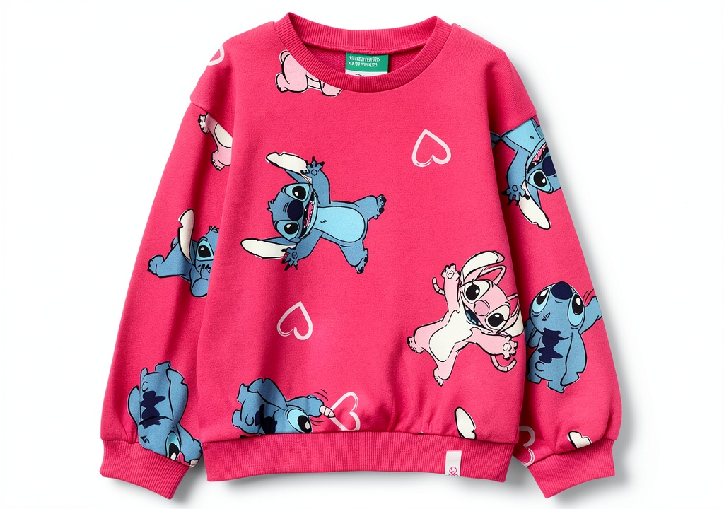 Felpa United Colors Benetton multicolor indossata da bambina