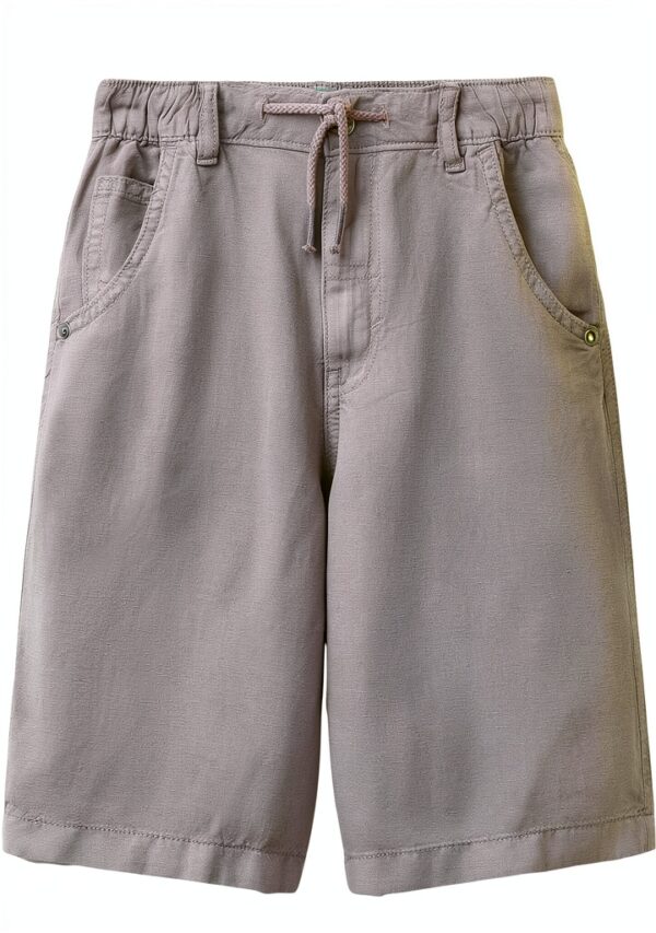 Pantaloncini Benetton Bambini Ragazzi Lino Lyocell Grigio