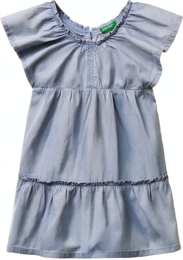 Abito bambine United Colors Benetton chambray balza cotone