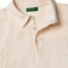Polo Uomo Benetton Cotone Maglia Regular Fit Bianco Blu-3