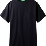 T-shirt Uomo Benetton Cotone Biologico Blu Giallo-0