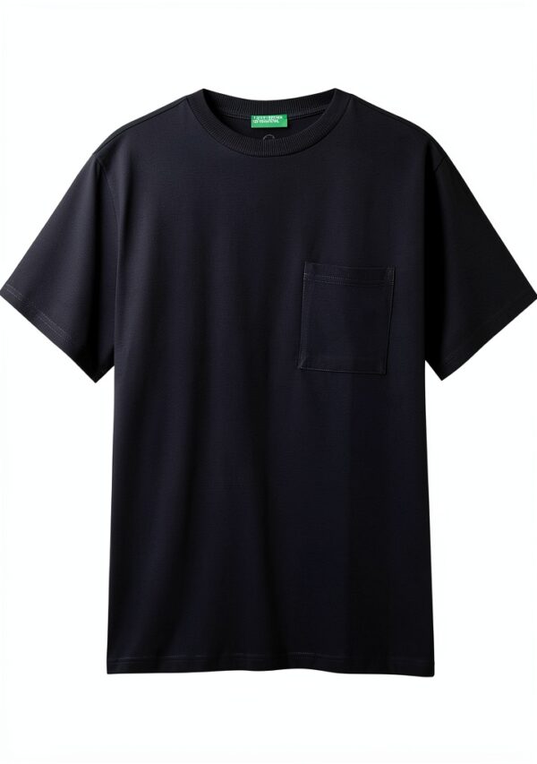 T-shirt Uomo Benetton Cotone Biologico Blu Giallo-0