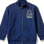 Felpa Benetton zip collo alto bambino sportiva comoda-0