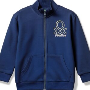 Felpa Benetton zip collo alto bambino sportiva comoda-0