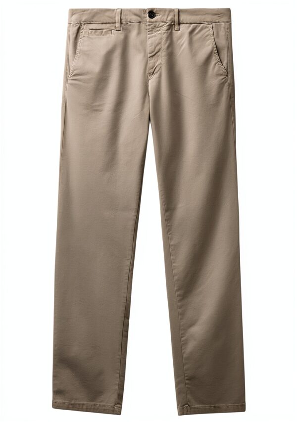 Benetton Pantaloni Chino Uomo Gabardina Stretch Design-0