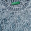 Maglia ciniglia Benetton bambine trecce verde viola-2