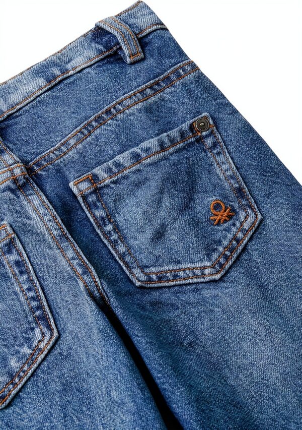 Jeans Benetton denim cotone pantaloni bambine ragazze-2