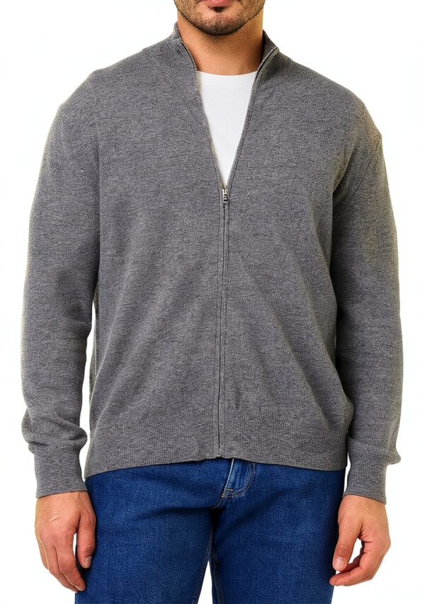 Maglione Cardigan Uomo United Colors Benetton Grigio Nero