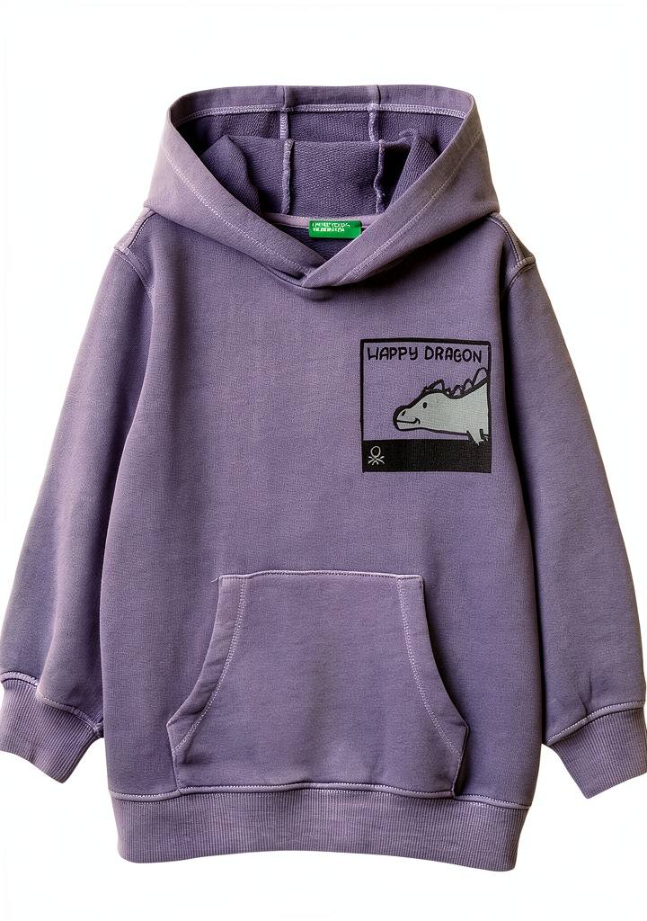 'Felpa con cappuccio United Colors of Benetton per bambini in colore viola'