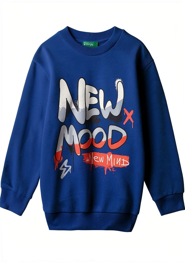 Felpa Benetton bambino con stampe multicolor su sfondo neutro