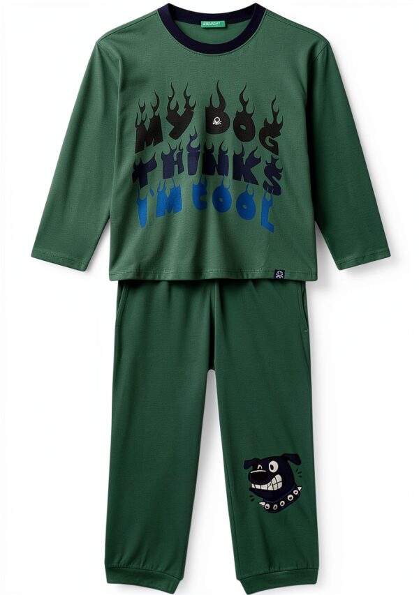 Pigiama bambini United Colors of Benetton cotone verde