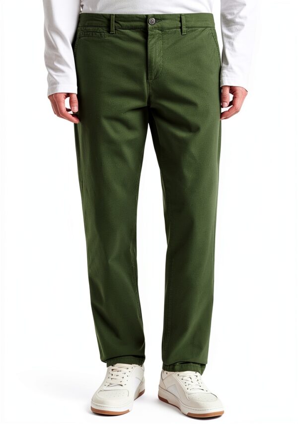 Pantaloni Chino Uomo Benetton Gabardina Stretch Design-4