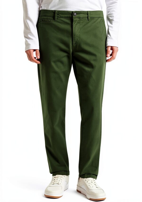 Pantaloni Chino Uomo Benetton Gabardina Stretch Design-0
