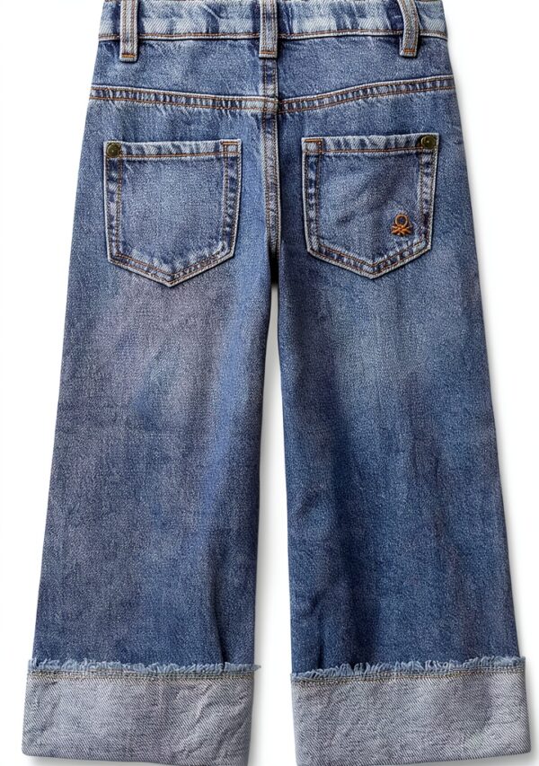 Jeans Benetton denim cotone pantaloni bambine ragazze-1