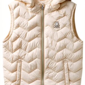 Gilet trapuntato bambine microiniezione lycra cappuccio-0