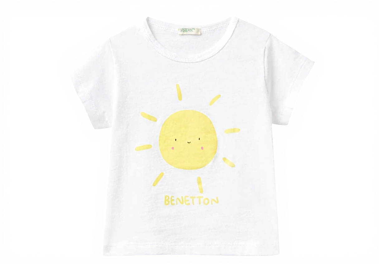 'Maglietta United Colors Benetton per neonati in cotone organico beige'