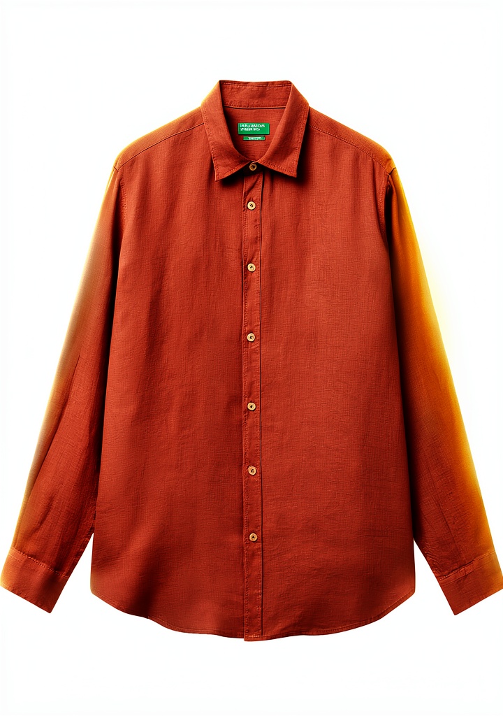 United Colors of Benetton camicia in lino button down su sfondo neutro