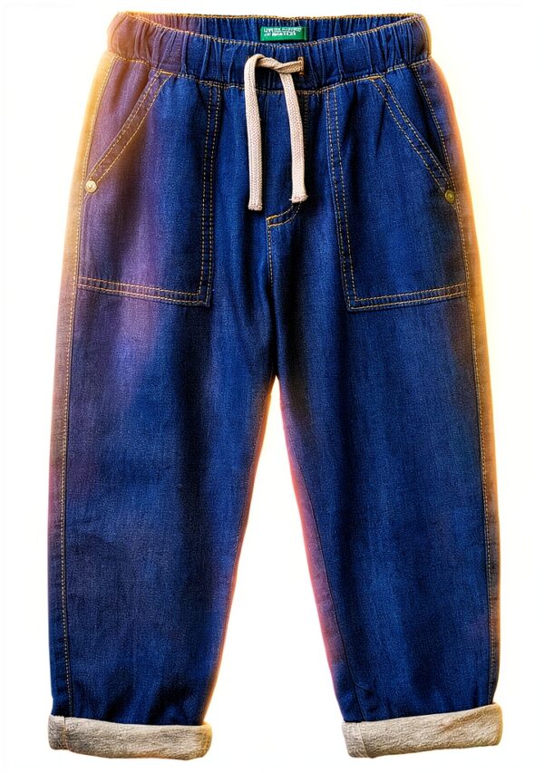 Pantaloni bambini United Colors Benetton denim jogger ricamo