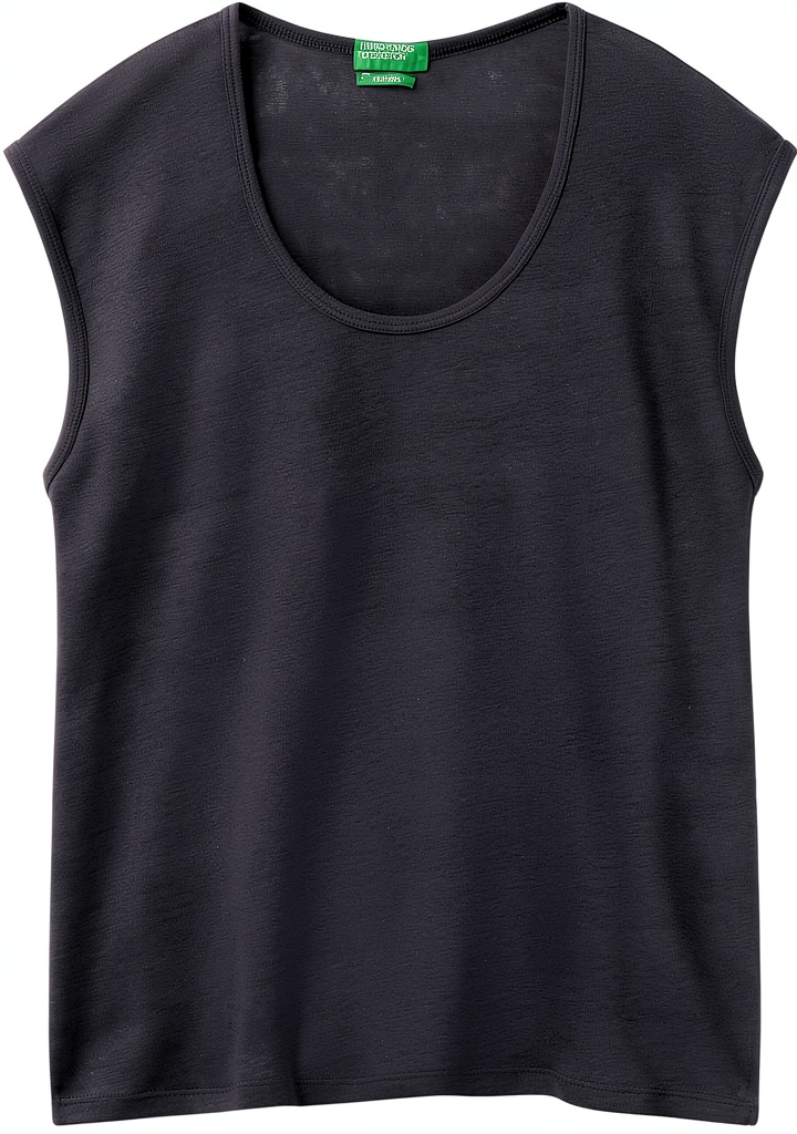 United Colors of Benetton T-Shirt Donna Lino Morbida Scollo indossata su una sedia da ufficio con luce naturale