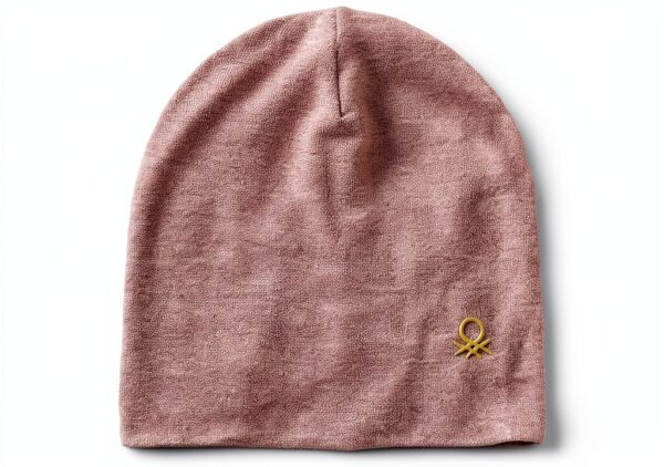 Cappellino beanie Benetton melange logo gommato bambine-0