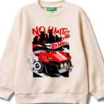 Felpa Benetton Bambini Cotone Stampa Multicolore Taglie-0