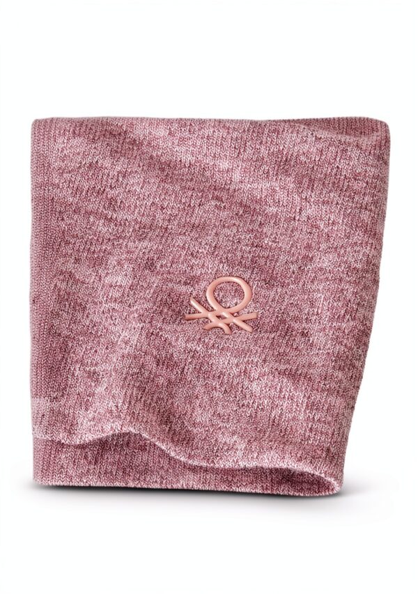 Cappellino beanie Benetton melange logo gommato bambine-2