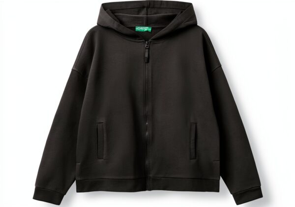 Felpa Donna Benetton 100% Cotone Confort Fit Logo-4