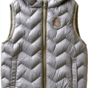 Gilet Benetton bambine microiniezione cappuccio blu verde-0
